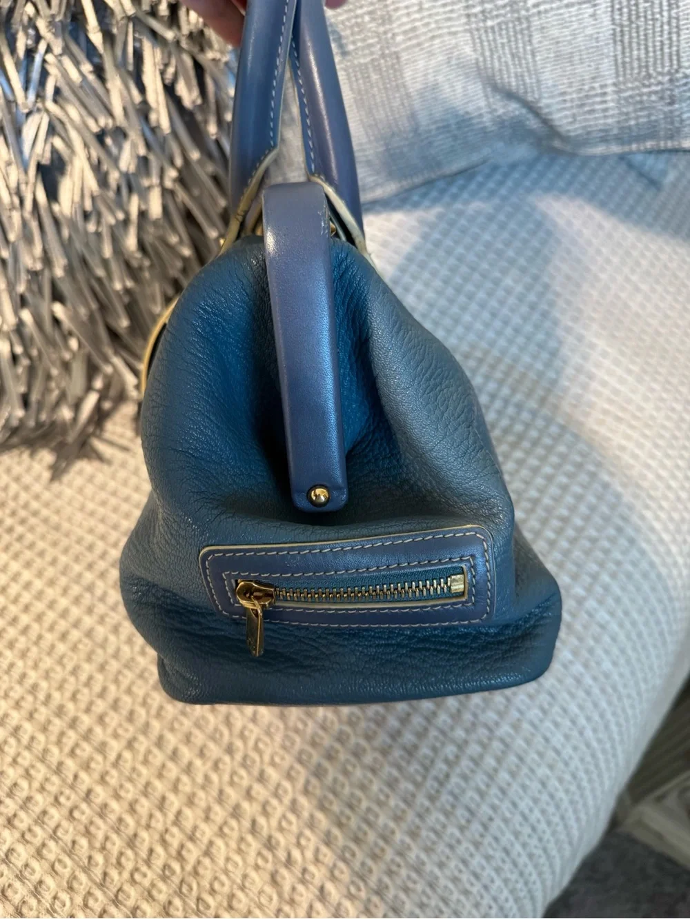 LV Vintage Blue Suhali Leather L’Ingenieux PM Satchel with COA